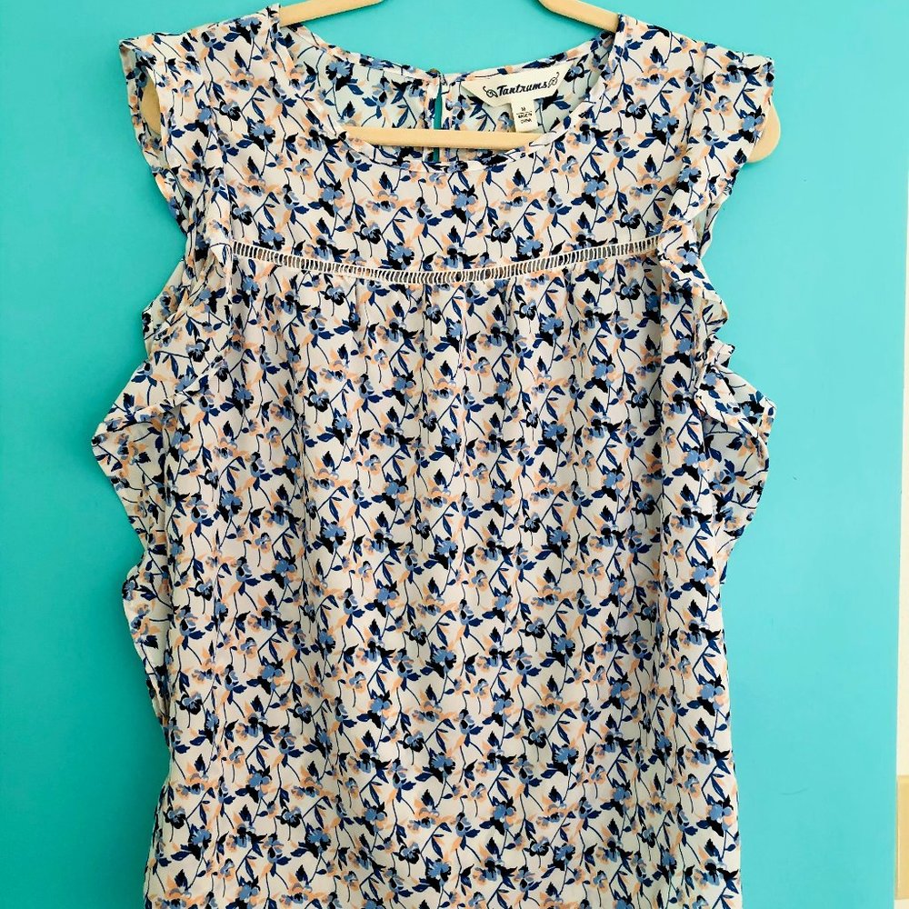 Tantrums Floral Print Butterfly Sleeve Blouse